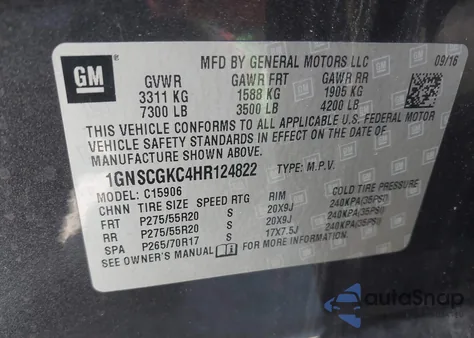 2017 Chevrolet Suburban Ls from USA, damaged, VIN 1GNSCGKC4HR124822